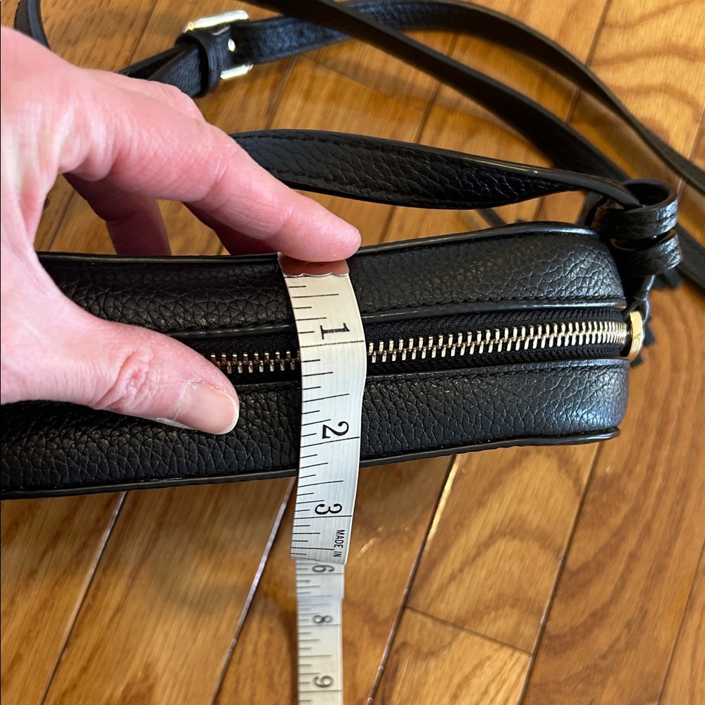 Tory Burch Black Pebbled Leather Crossbody with Tassel - Picture 12 of 12